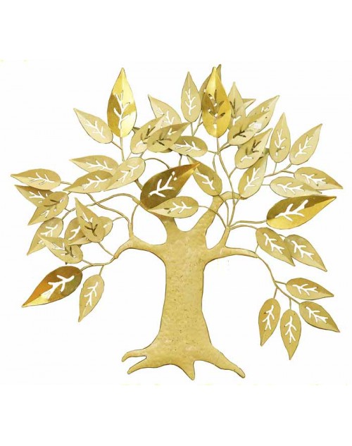 Διακοσμητικό τοίχου  84*92*8 εκ. μεταλλικό δένδρο μπεζ χρυσό 4-157